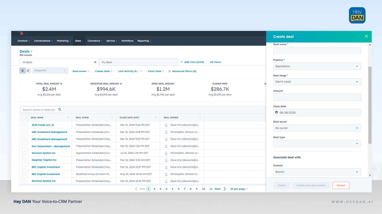 Create & Update HubSpot Deals & Properties